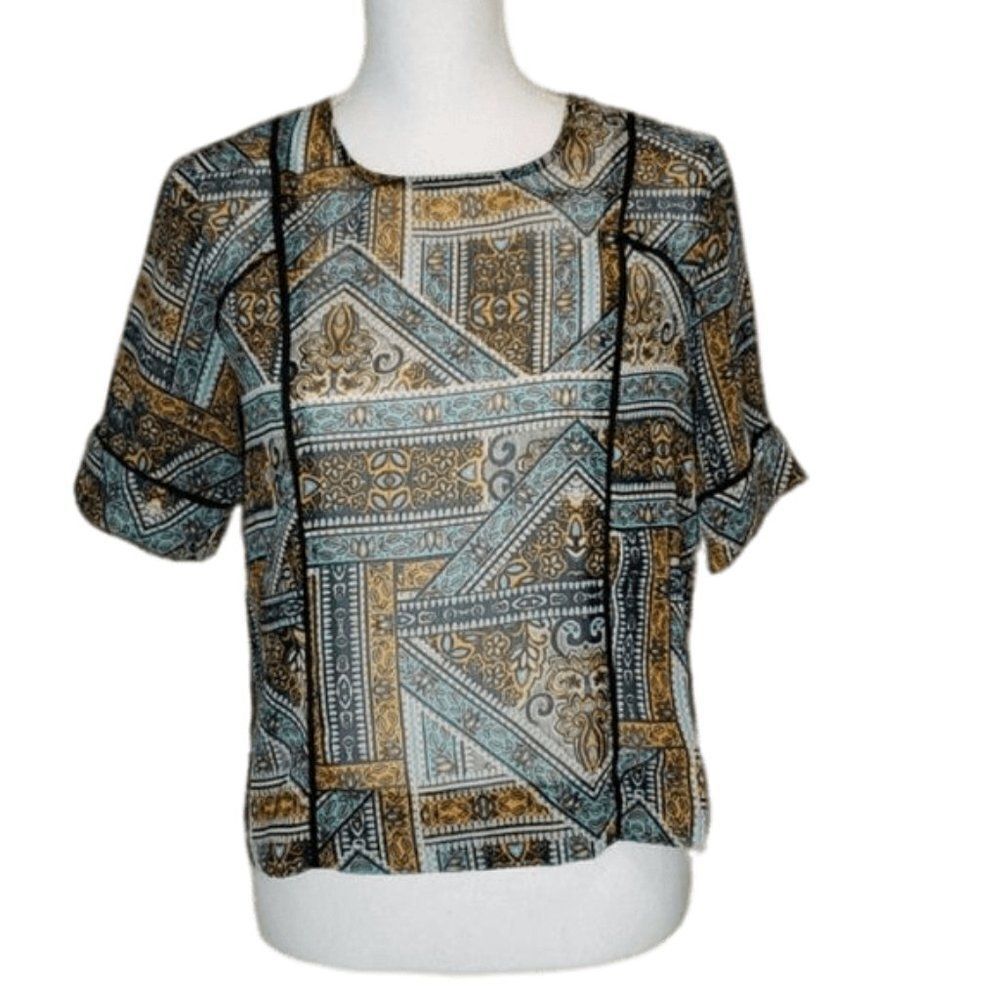 Harlowe & Graham, Small Knit/Mesh sheer top